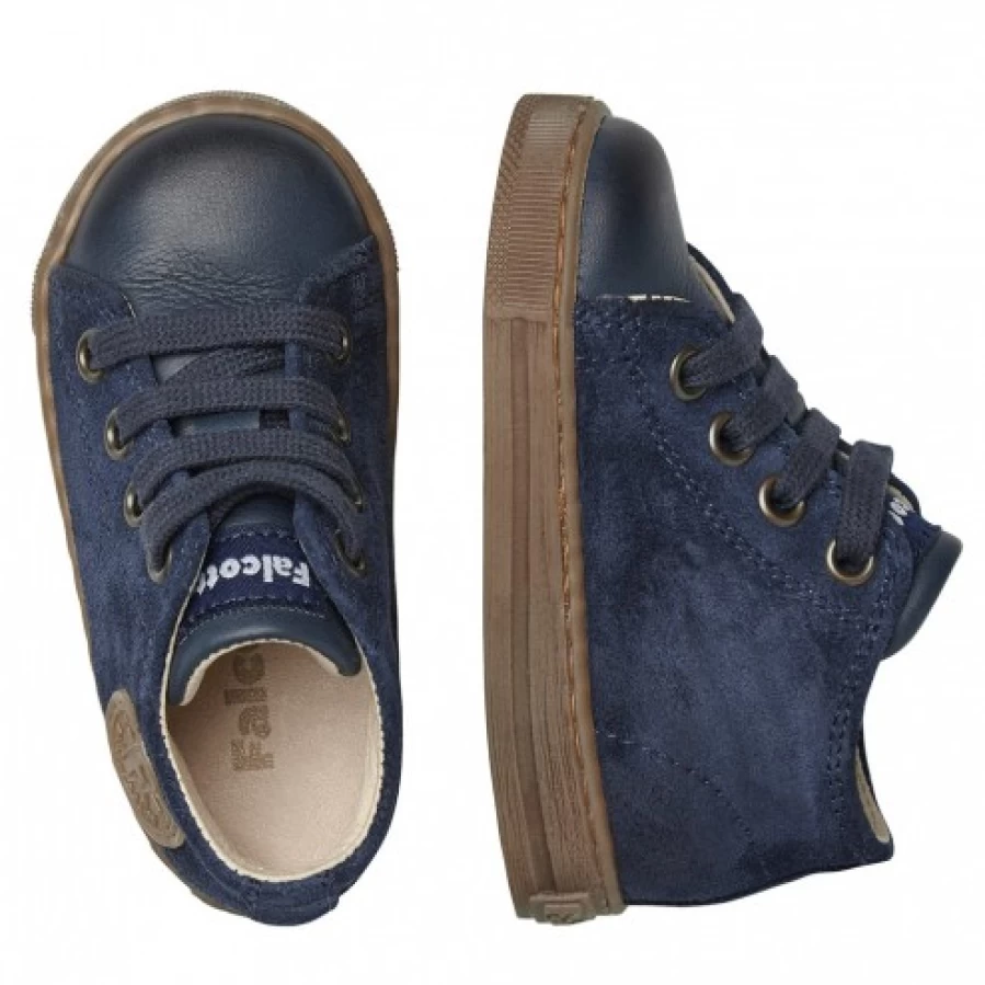 FALCOTTO Magic Navy Leather Suede Sneakers for Men Women - Comfortable Casual Shoes