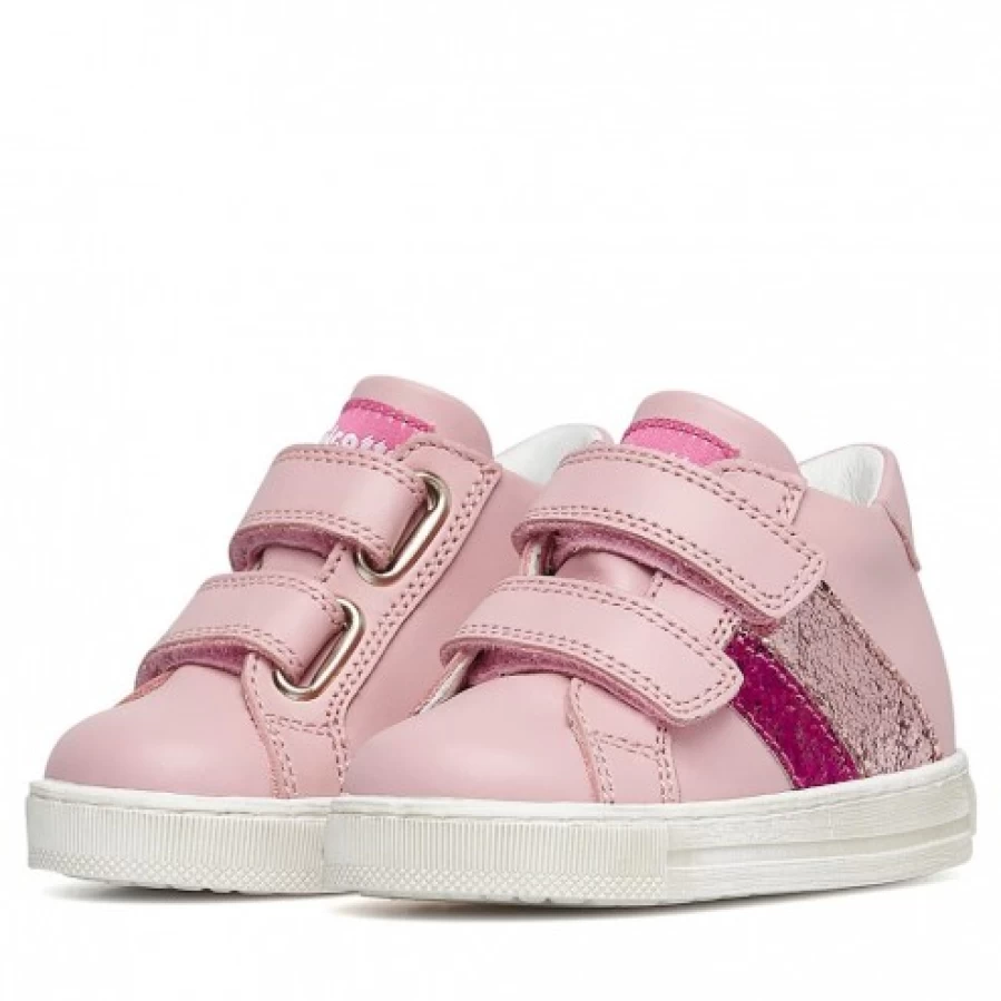 FALCOTTO Betzi VL Pink Leather Sneakers for Kids - Comfortable & Stylish
