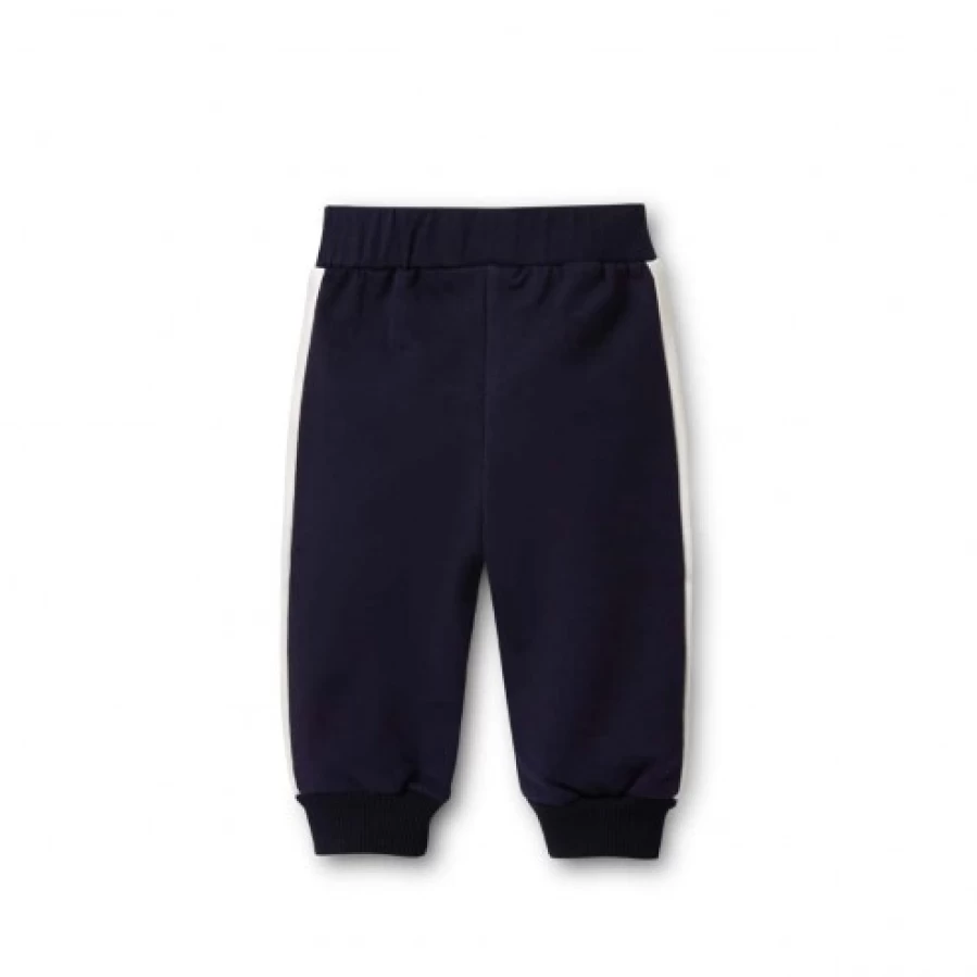FALCOTTO Navy Blue Indigo Trousers with White Cream Accent - Comfortable Casual Pants