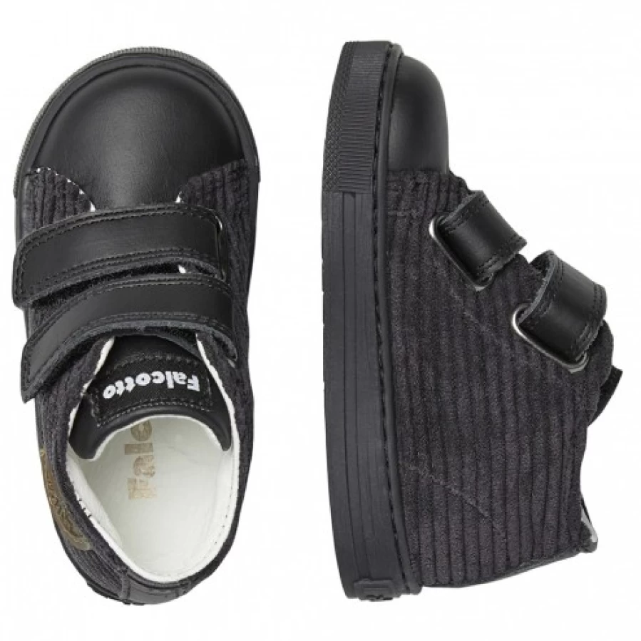 FALCOTTO Michael Men's Black Leather & Textile Casual Sneakers - Comfortable Walking Shoes