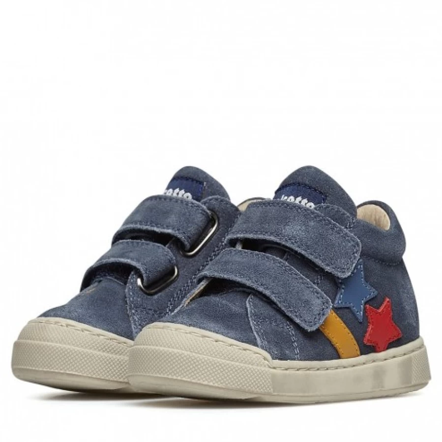 FALCOTTO Moosy VL 2 Navy Leather Suede Sneakers for Men Women - Comfortable Casual Shoes