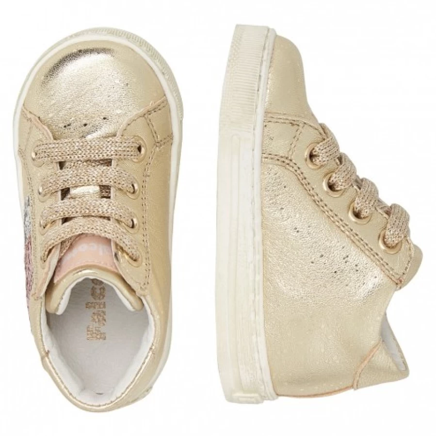 FALCOTTO Betzi Platinum Leather Sneakers for Kids - Premium Comfort & Style