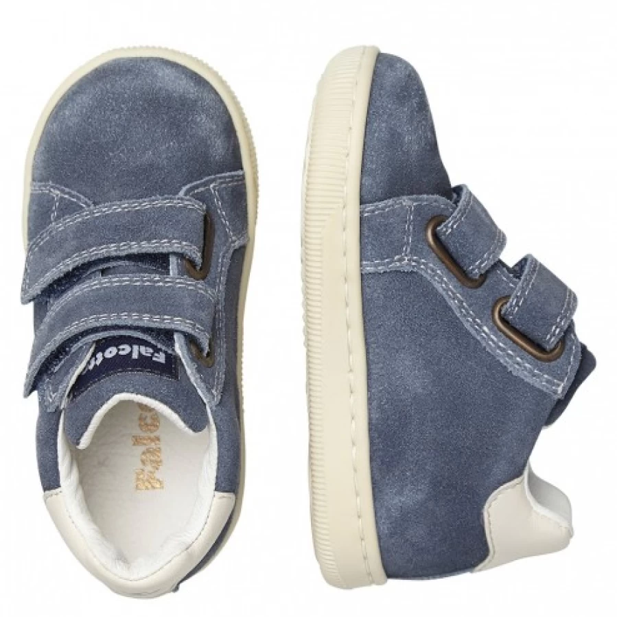 FALCOTTO Kiner VL Navy-Milk Leather Suede Casual Sneakers for Men and Women