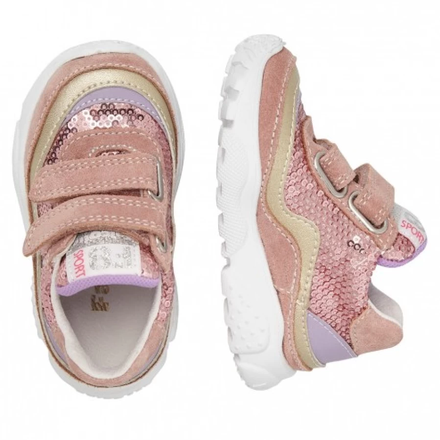 FALCOTTO Amantea VL Pink Suede Fabric Sneakers for Women Girls Comfortable Casual Shoes