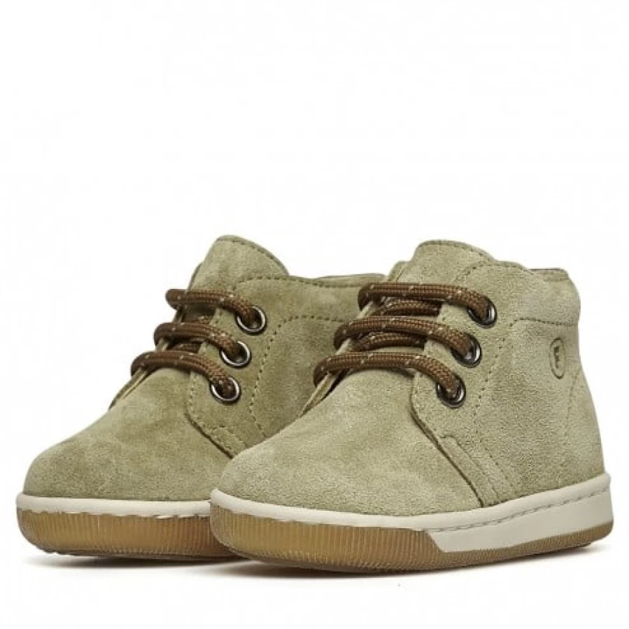 FALCOTTO Moemoe Suede Sneakers for Kids - Grey-Brown Comfortable Casual Shoes